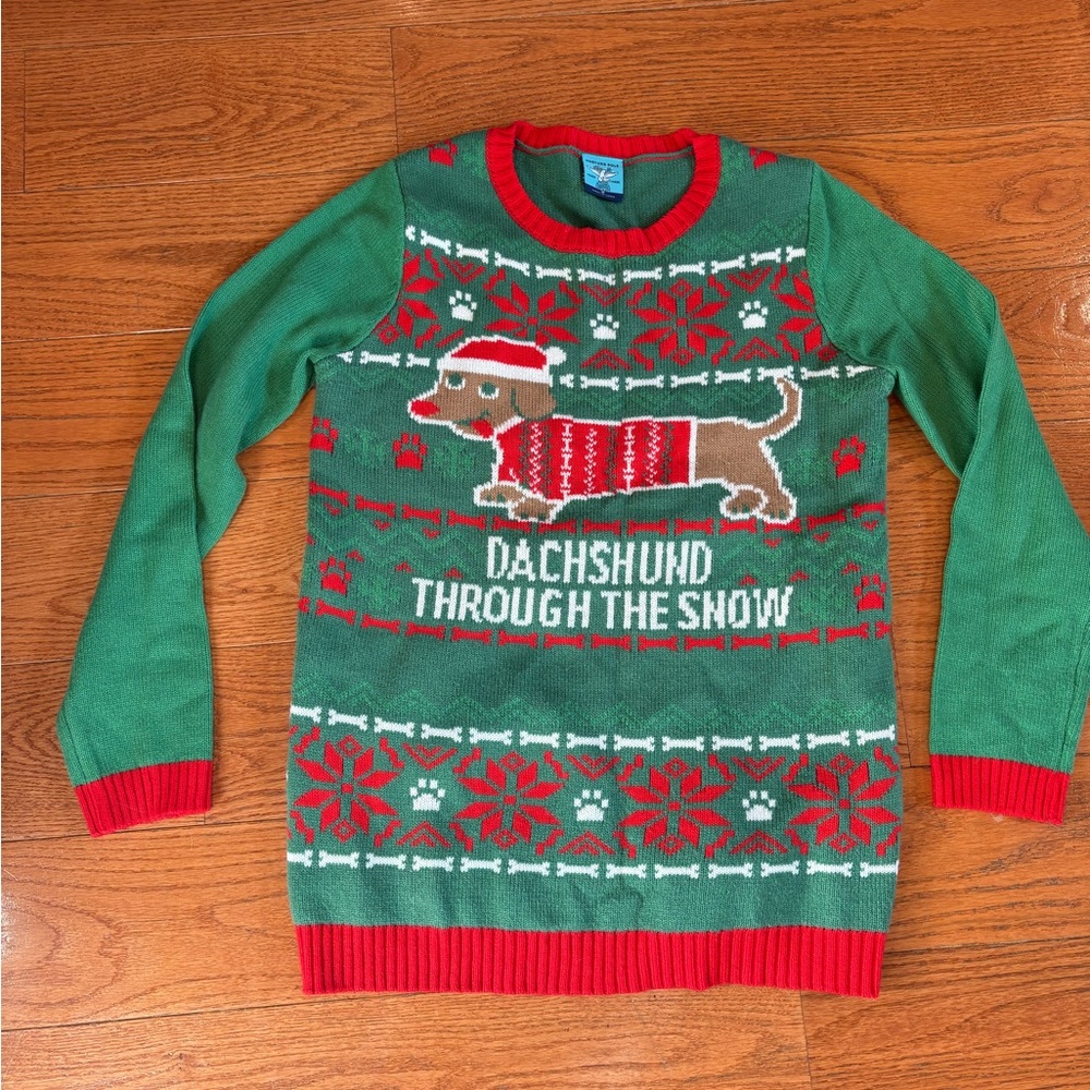 Northern Pole “Dachshund Through the Snow” Ugly Christmas Sweater – M – NWOT